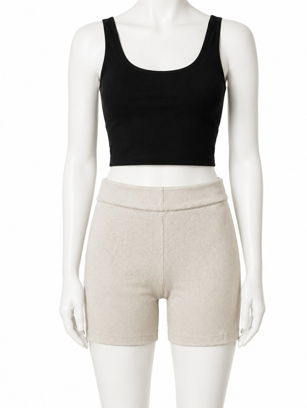 JACQUEMUS | Beige Rib Knit High Waist Knit Shorts EU 36 US 6